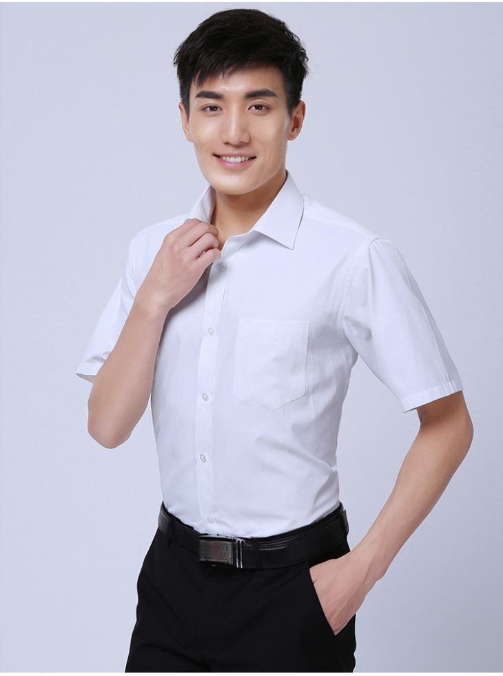 河东定制男士中袖衬衫 修身职业工作服
